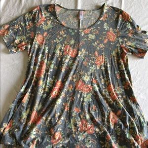 Women’s XL LuLaRoe heathered floral Perfect Tee